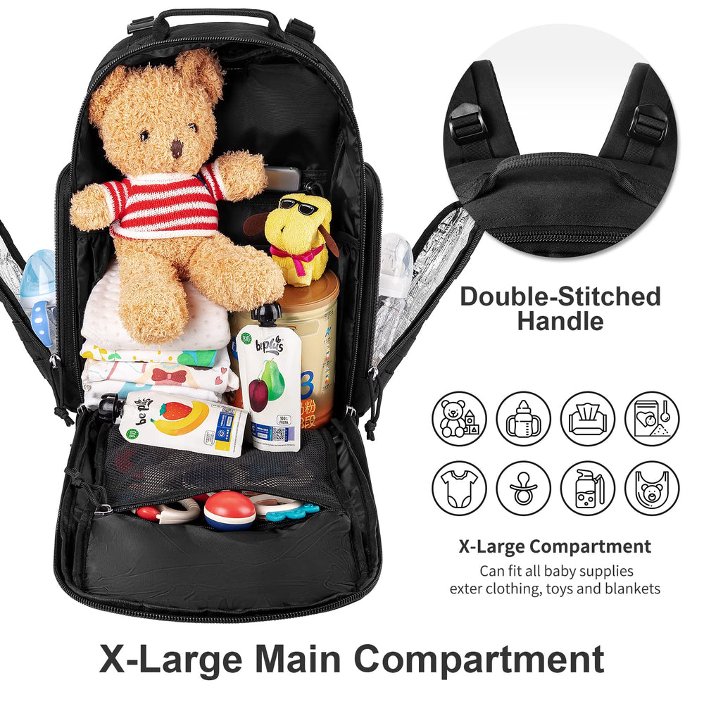 SHARKMOUTH diaper bag stands on its own for convenient setup