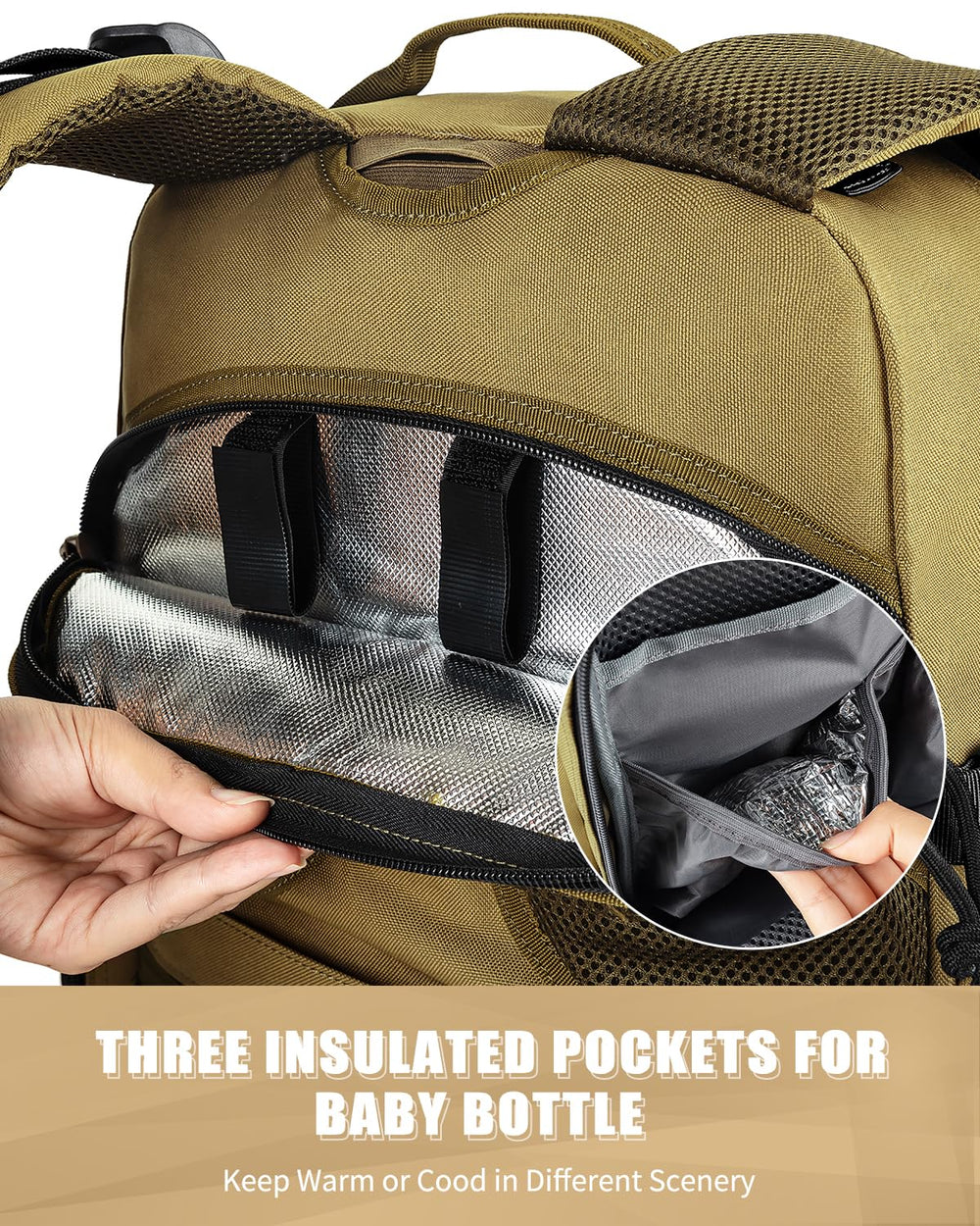 SHARKMOUTH stroller straps and leak-proof back layer for liquids during travel