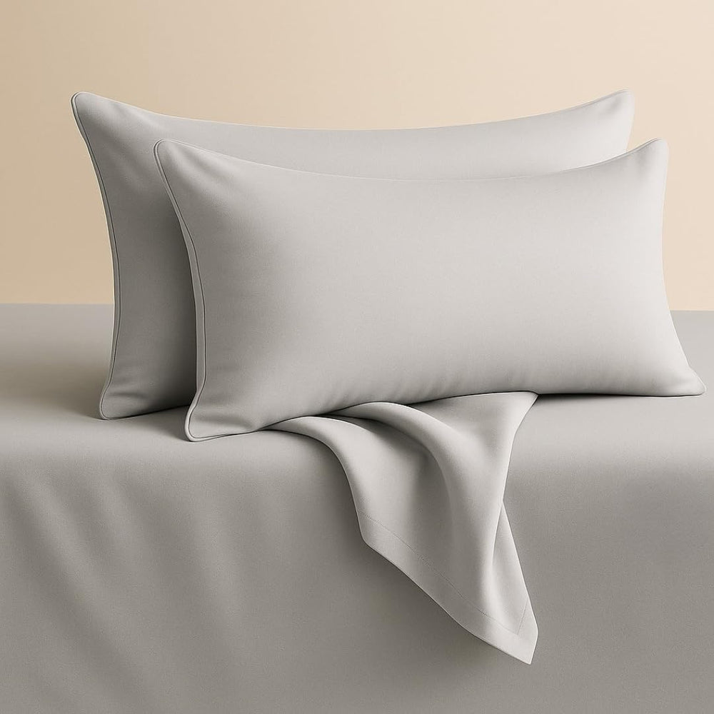 Shashwat Bedding toddler pillowcase 12x16 in silver grey, pack of 2, soft fit for travel