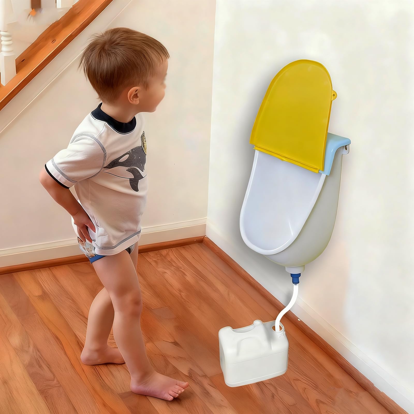 shawoo height-adjustable toddler urinal grows with kid for long-term potty training.