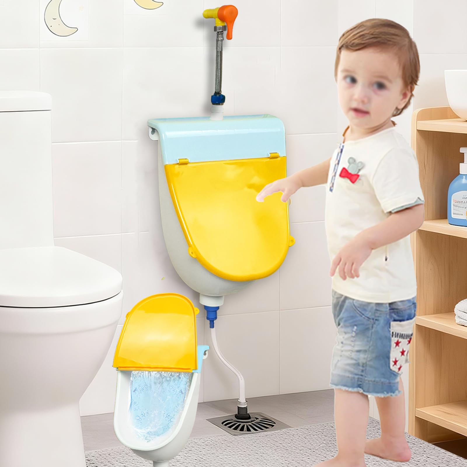 shawoo toddler urinal cover shows odor-control and easy-clean design for busy mornings.