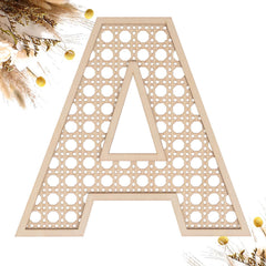 She Love wooden rattan letters 8 inch A for wall display and name signs