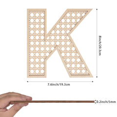 She Love wooden rattan letters 8inch in nursery create playful initials
