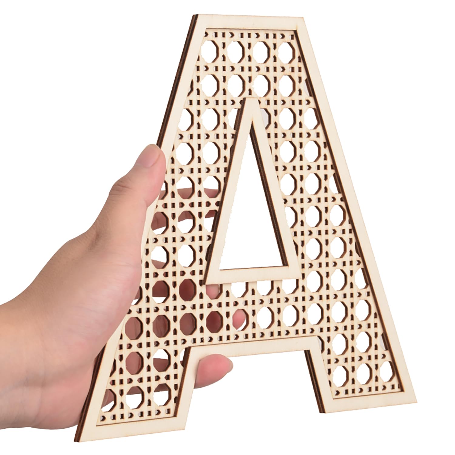 Close-up of She Love letters showing wood grain texture for DIY projects.