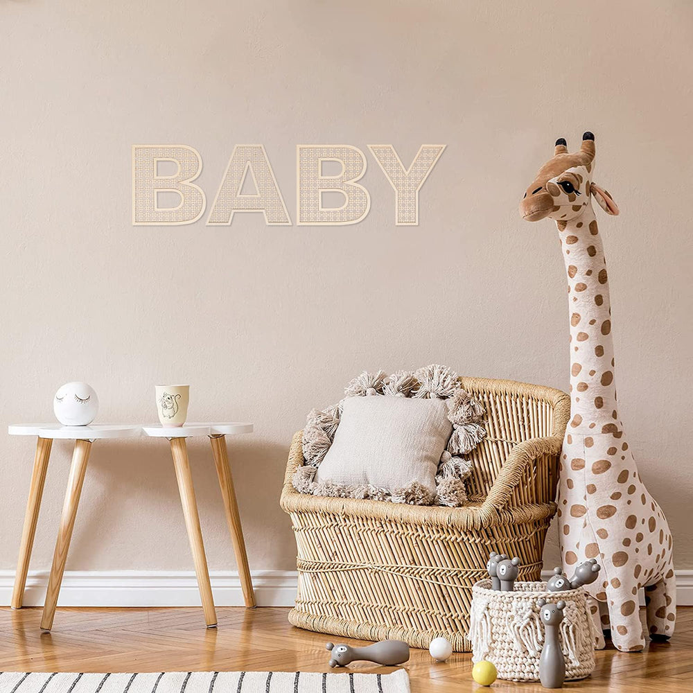She Love wooden rattan letters 8inch home decoration on shelf