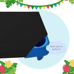 Sheets Stargazer corner elastic loops keep the sheet secure during naps.