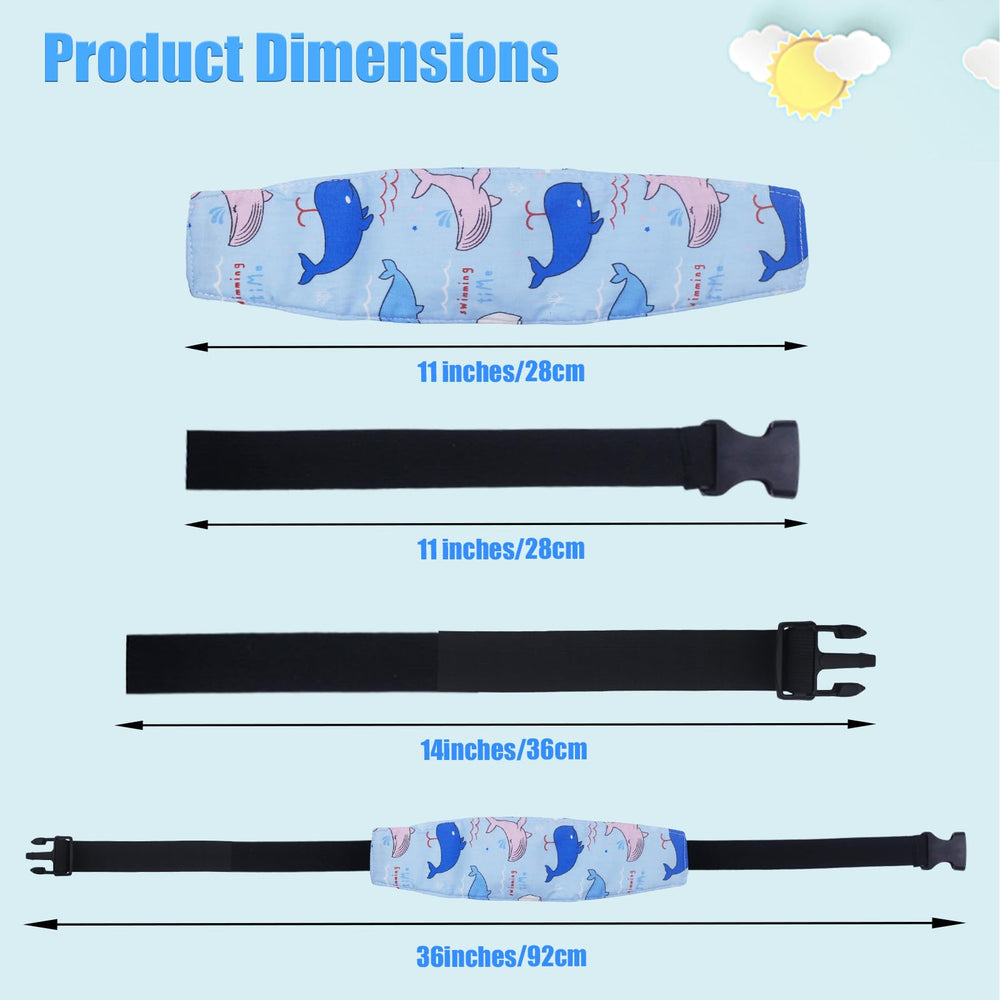 SHEHARUHI head support band with dolphin pattern designed for strollers