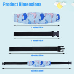 SHEHARUHI head support band with dolphin pattern designed for strollers
