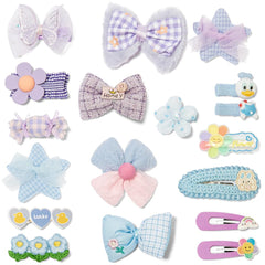 Shelbybox hair clips for girls with blue and purple bows show stylish hold