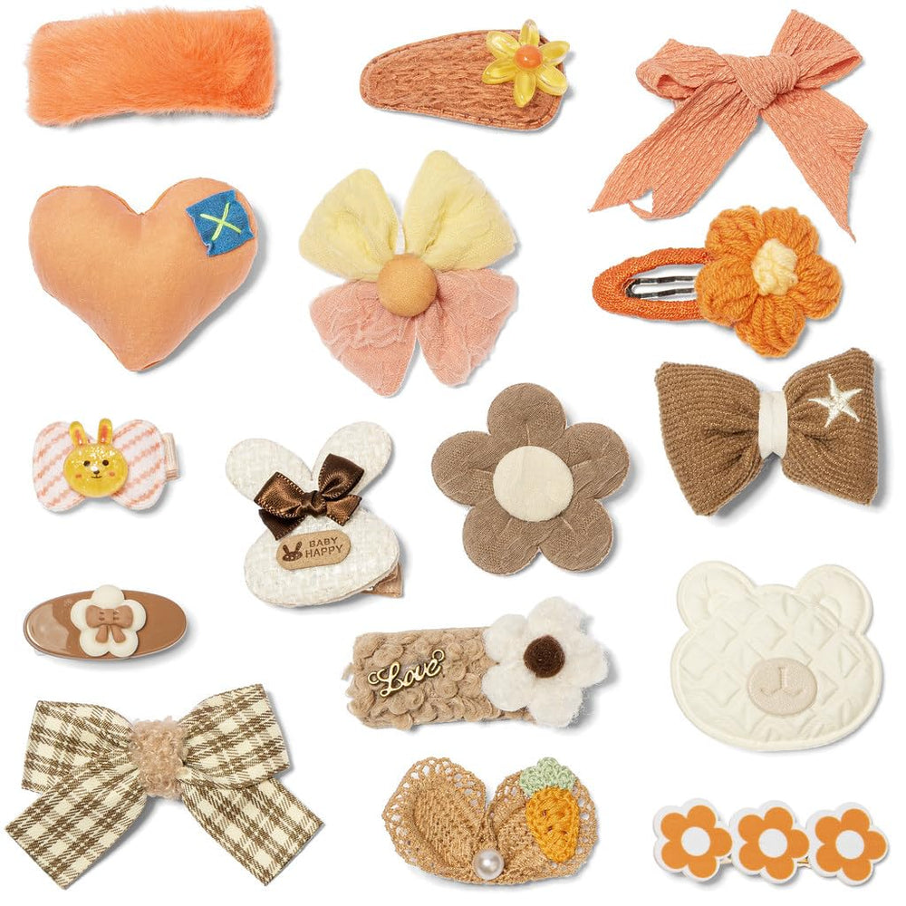 Shelbybox hair clips 16-pack bows offer gentle hold for daily kid hairstyles.
