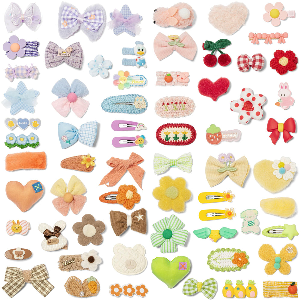 Shelbybox 68pcs bundle with bows and flowers for stylish everyday hairstyles.