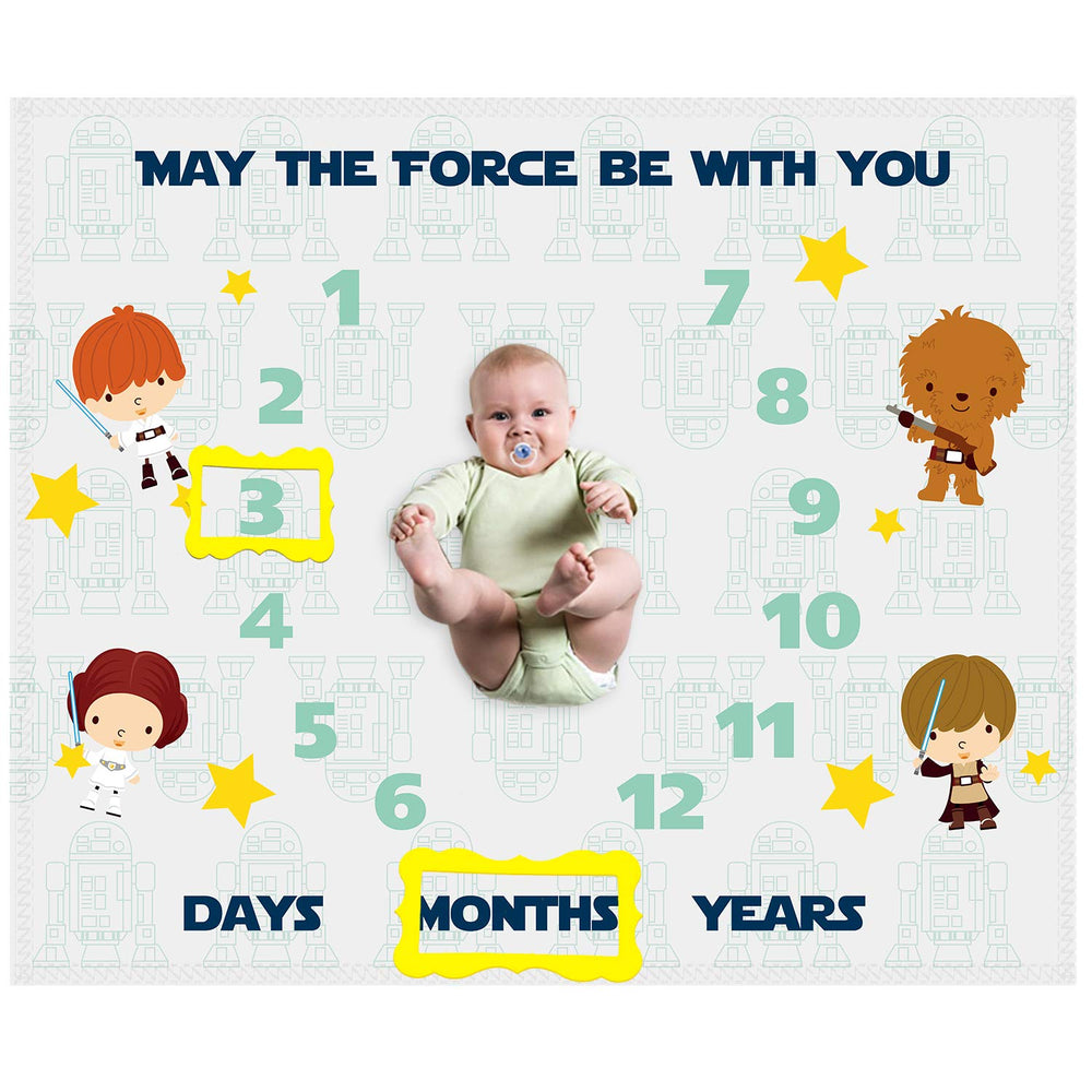 SHELLBOBO milestone blanket May the Force Be With You—ideal for cozy monthly growth photos