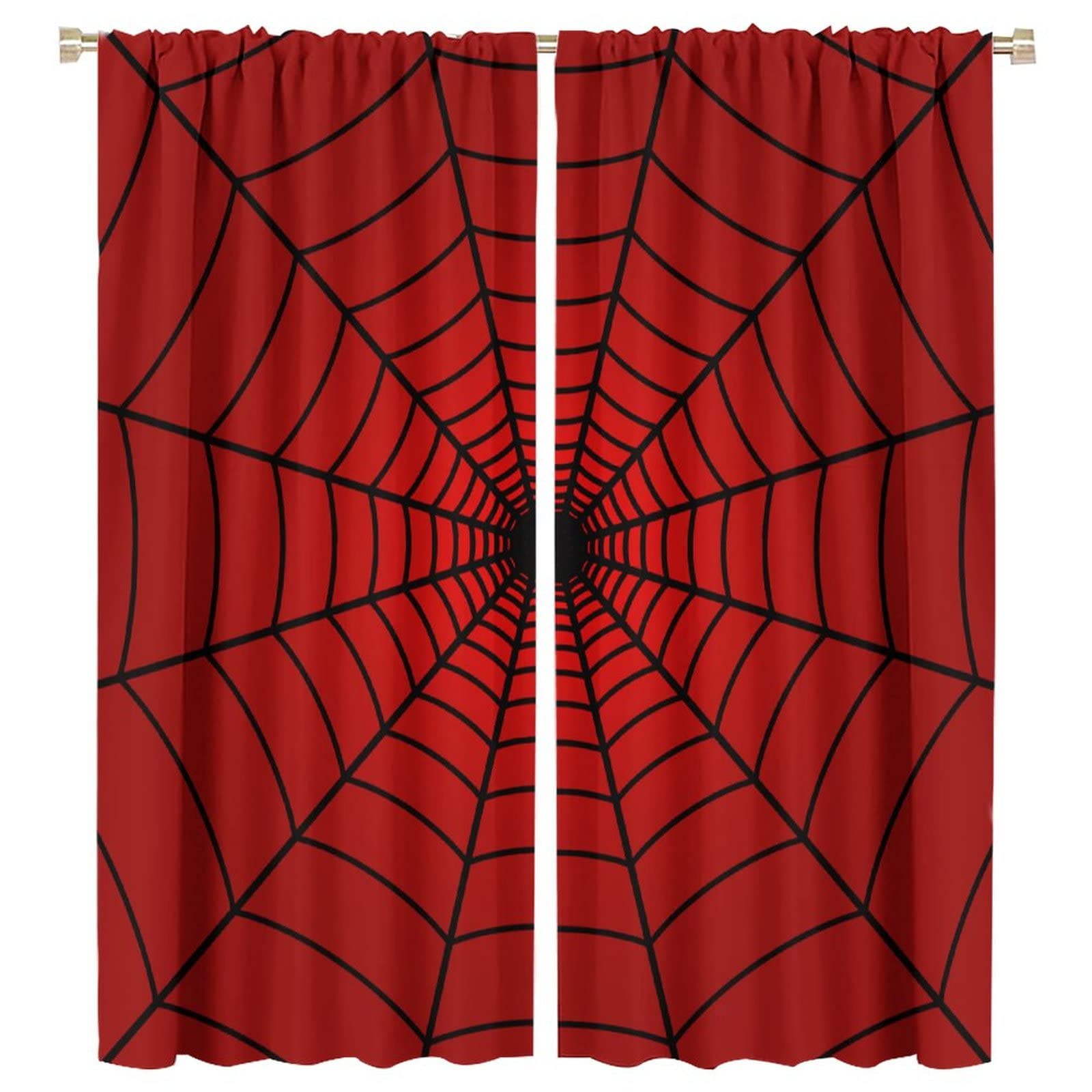 SHElifestyle Hero Spider Web Curtains for Kids brighten a bedroom with privacy and style.