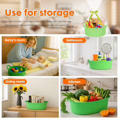 ShellKingdom cotton-weave basket with precise stitching for durable home storage.