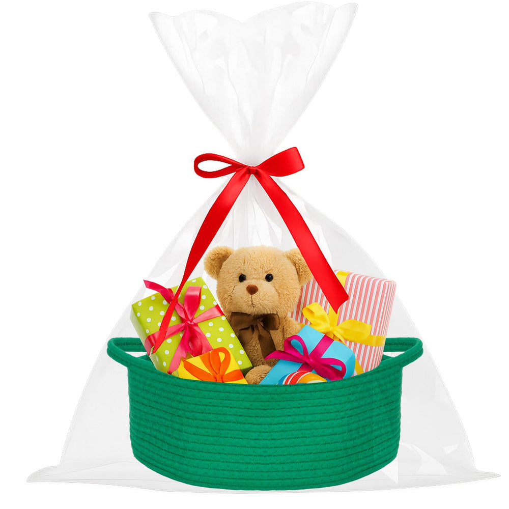 ShellKingdom storage basket with handles close-up shows sturdy cotton weave for easy carry.