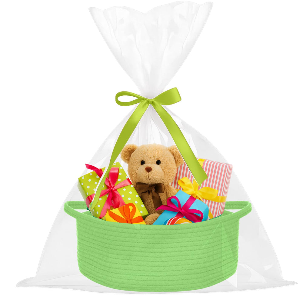 ShellKingdom storage basket with handles in green for easy transport and organization.