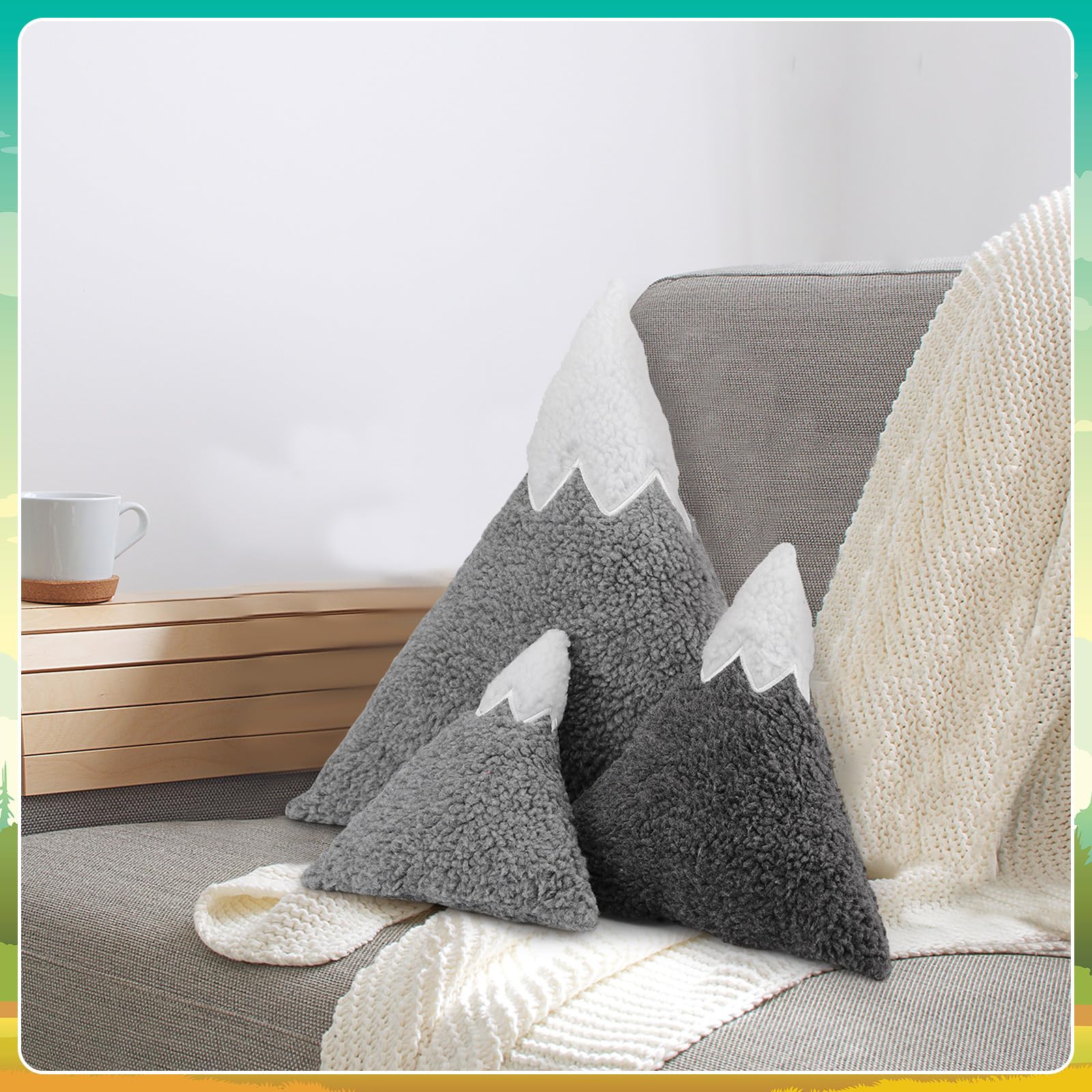 Shellwei mountain pillow large gray provides soft lumbar support on sofas