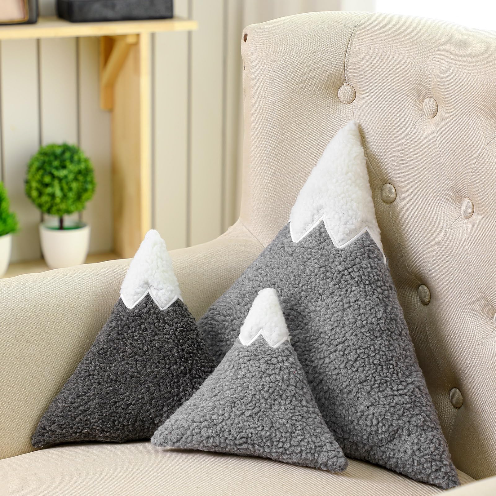 Shellwei mountain pillow small gray ready for cozy nursery decor
