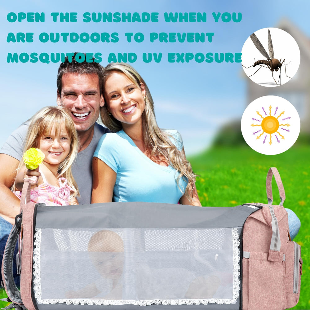 Shengmeister diaper bag pink waterproof exterior protects gear in rain
