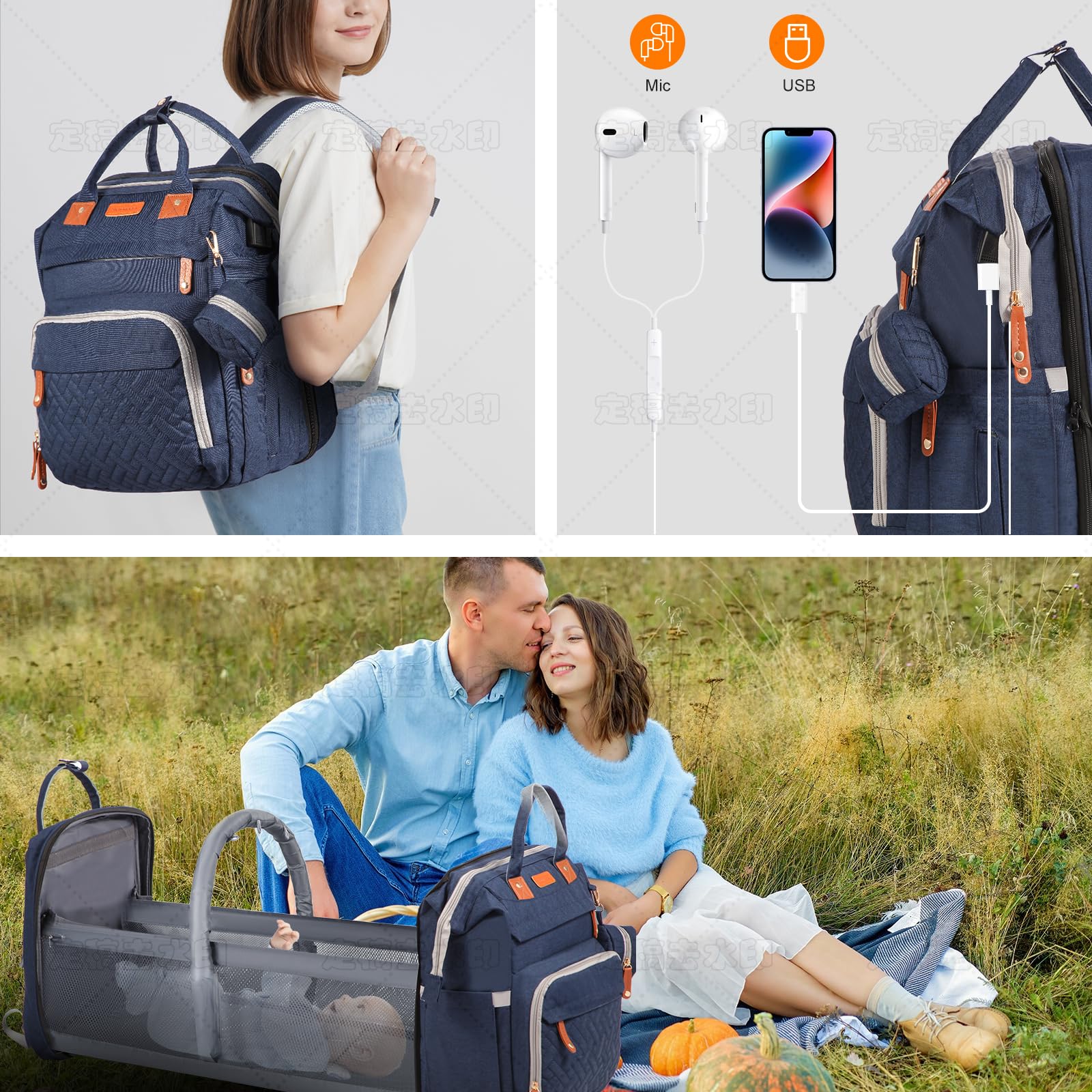 Shengmeister folding changing mat and sun canopy provide portable baby comfort and shade.