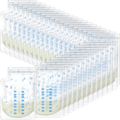 Sherr 8oz storage bag with pour spout for mess-free milk transfer.