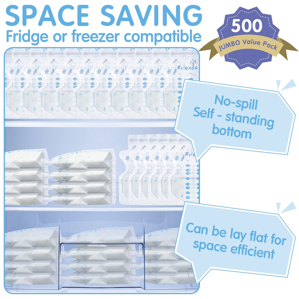 Sherr write-on area on bags to record storage time and quantity.