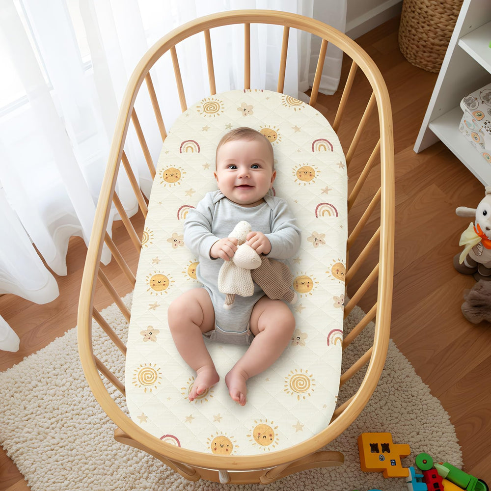 SheSeek bassinet sheet with elastic fit stays put during baby movement