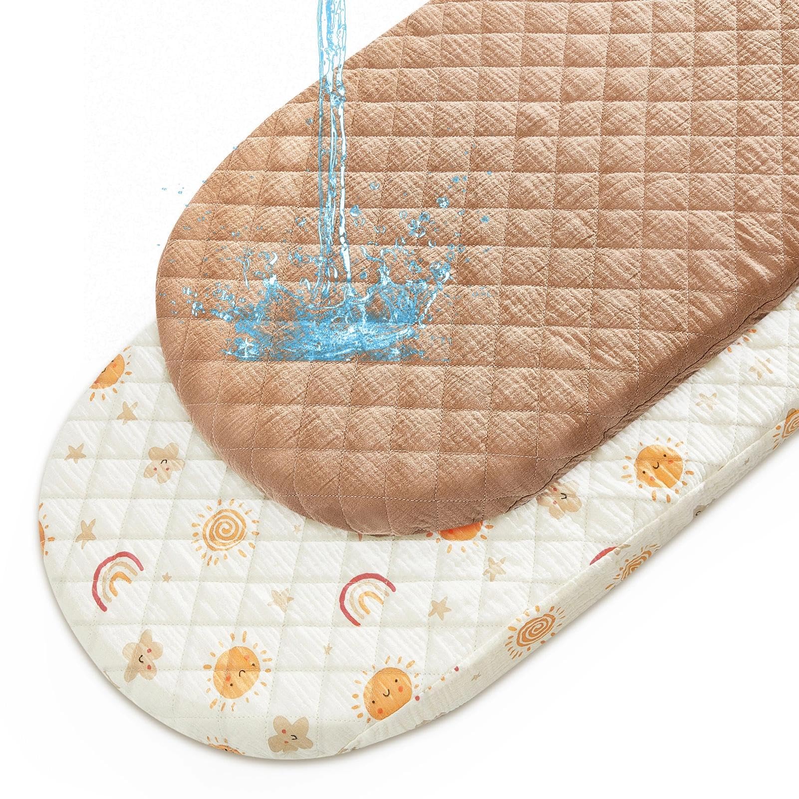 SheSeek muslin bassinet sheet soft touch for gentle newborn sleep in mocha