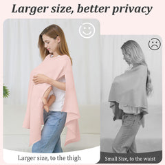 SheSeek Muslin nursing cover offers large coverage for full feeding privacy.