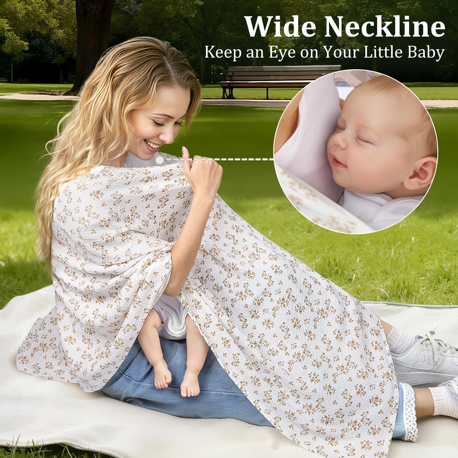 SheSeek cover doubles as stroller shade and light blanket for outdoor use.