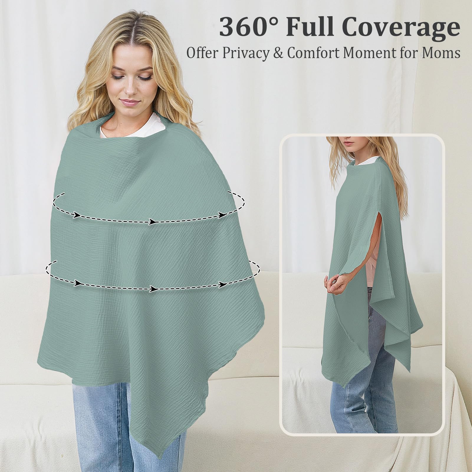 Top-opening panel on SheSeek cover lets you peek at baby discreetly