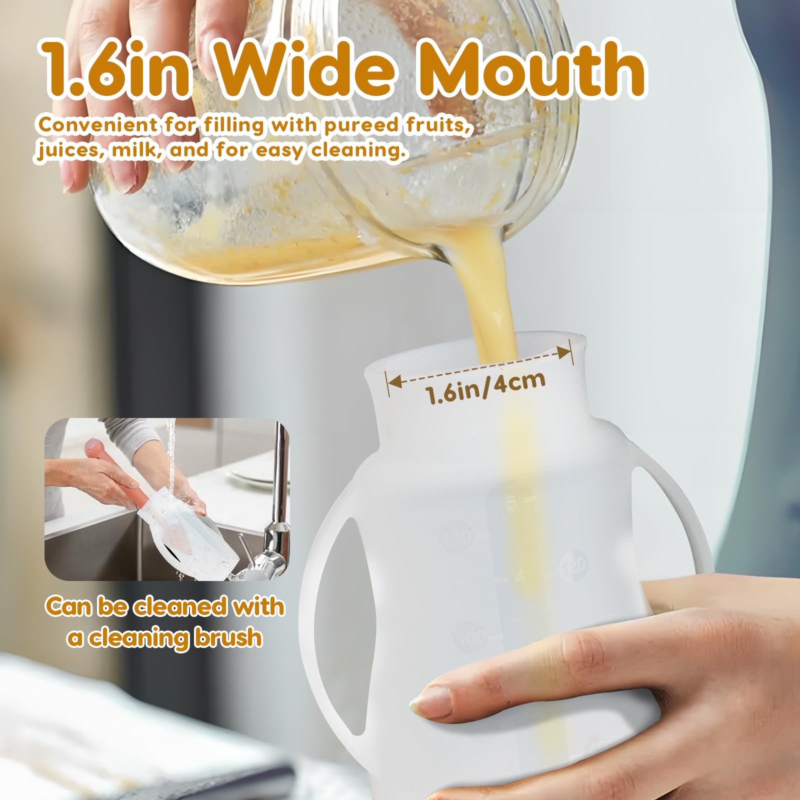 SHGMEET 1.6-inch wide opening for easy filling and cleaning
