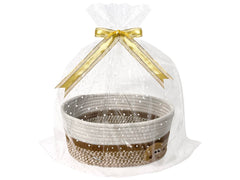 SHIANCE&LI small woven basket with handles in brown for nursery storage and decor