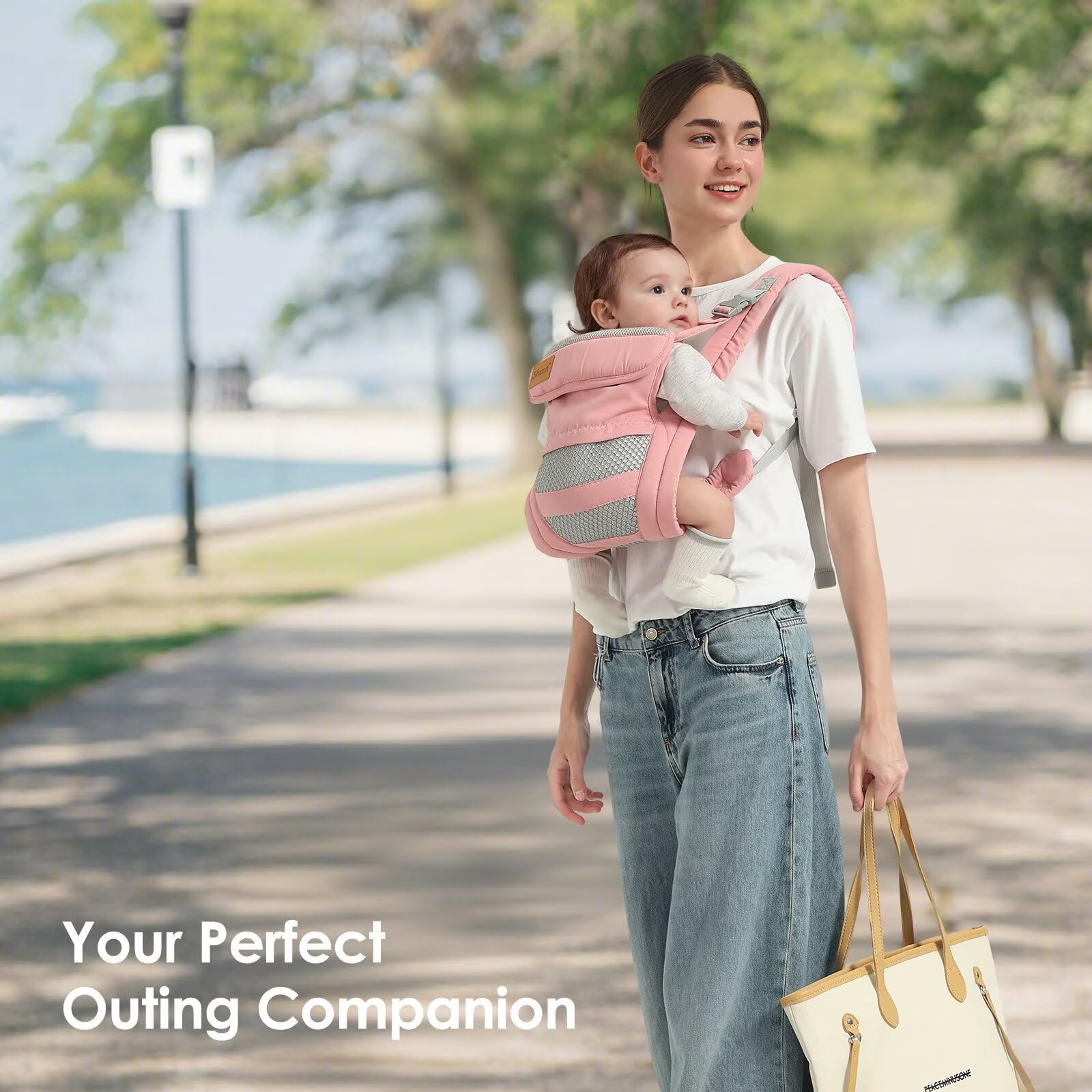 Shiaon adjustable-strap design adapts to caregiver body shapes.