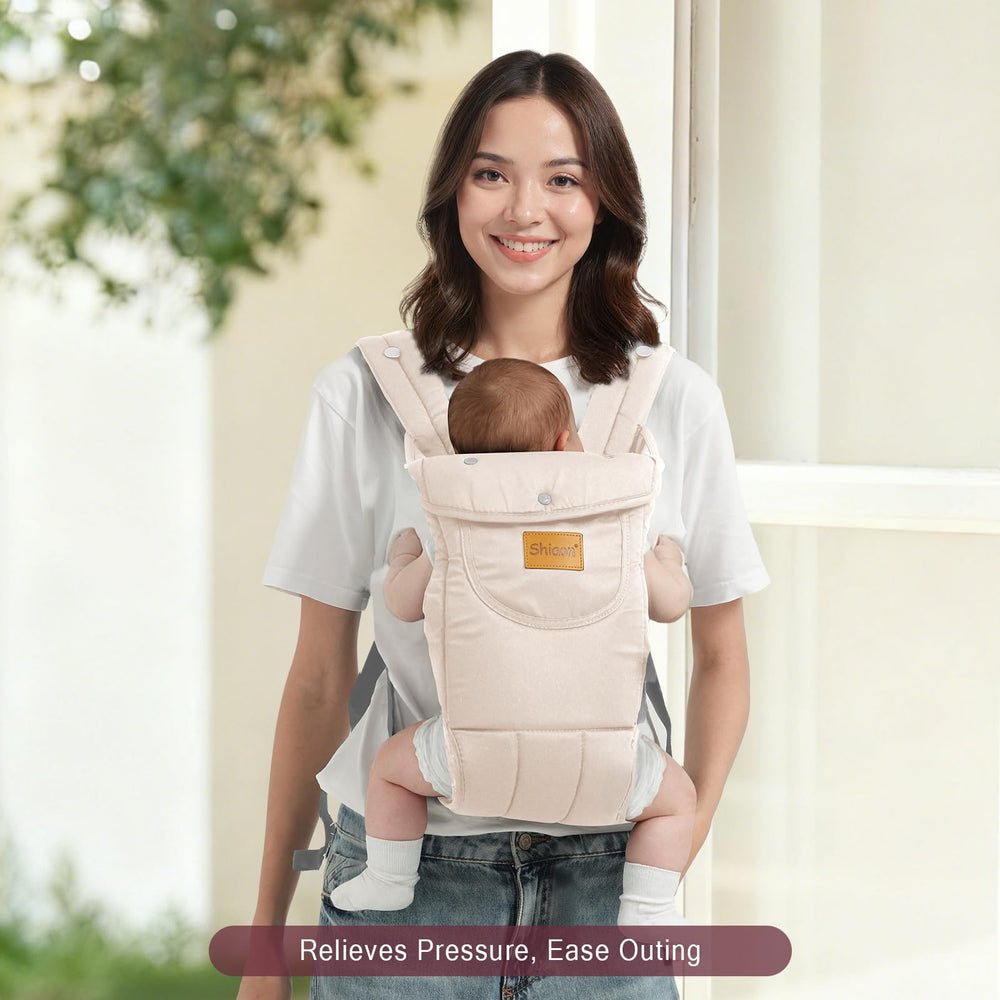 Shiaon baby carrier beige quick-entry design makes on off simple