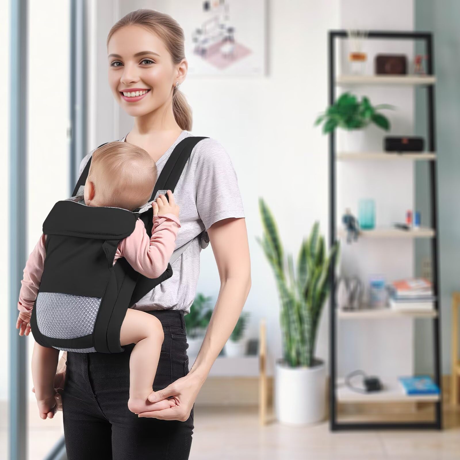 Shiaon Baby Carrier cotton mesh for all-seasons comfort