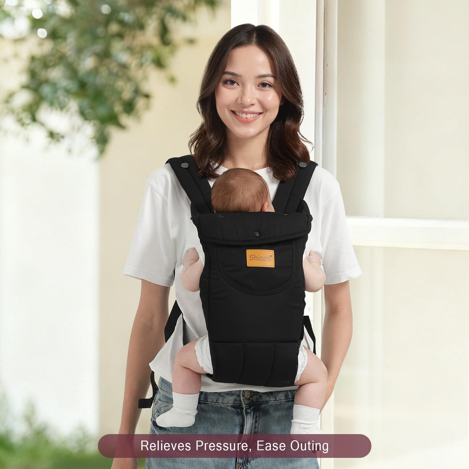 Shiaon baby carrier offers a family-friendly fit for multiple caregivers.