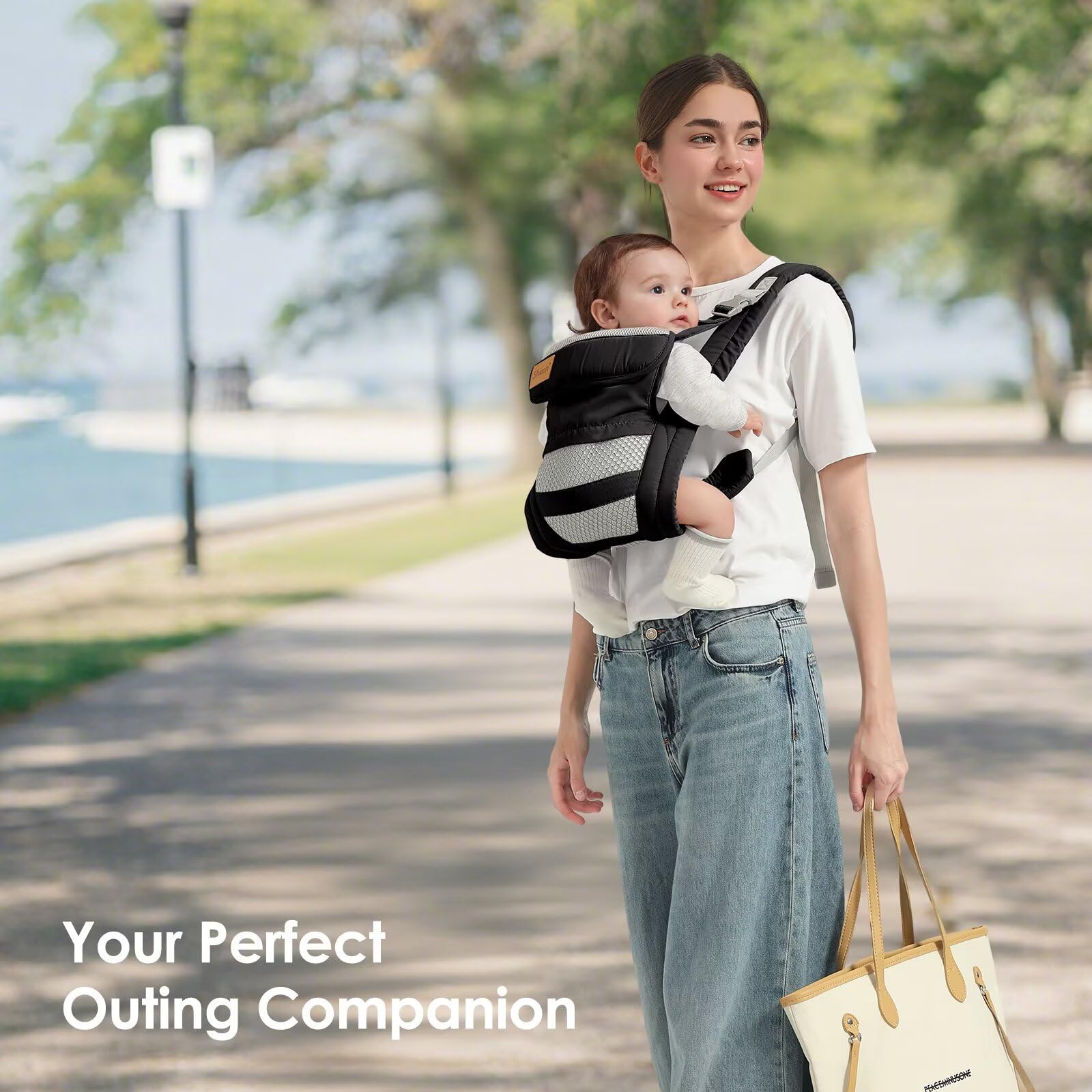 Shiaon Baby Carrier M-position hip design supports ergonomic seating