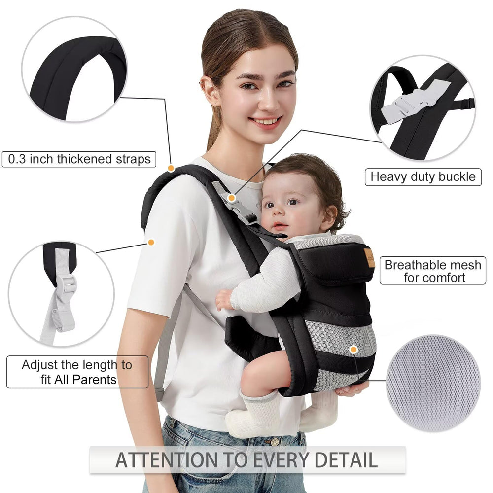 Shiaon Baby Carrier supports 7-30 lbs for growing infants