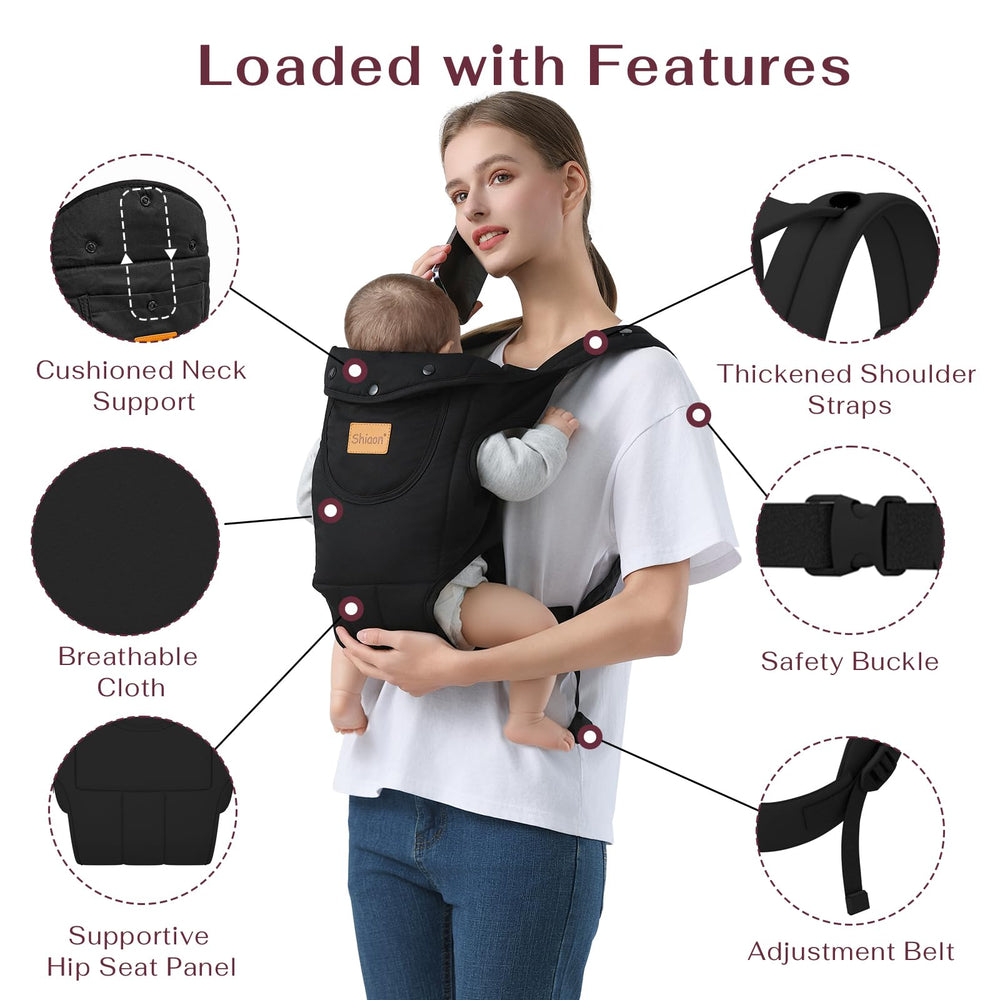 Shiaon baby carrier adjustable-strap highlights customizable fit for growing families.