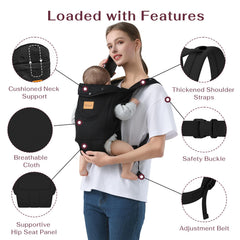 Shiaon baby carrier adjustable-strap highlights customizable fit for growing families.