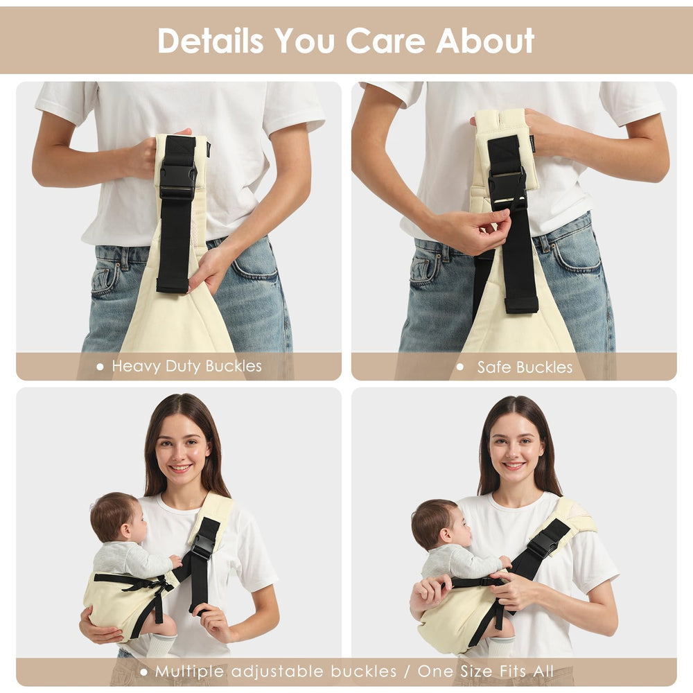 Shiaon baby sling carrier adjustable dual straps fit all body types