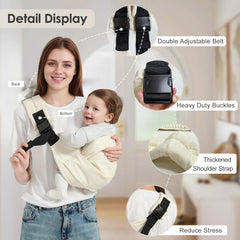 Shiaon baby sling carrier easy-to-use hanging design for quick baby placement