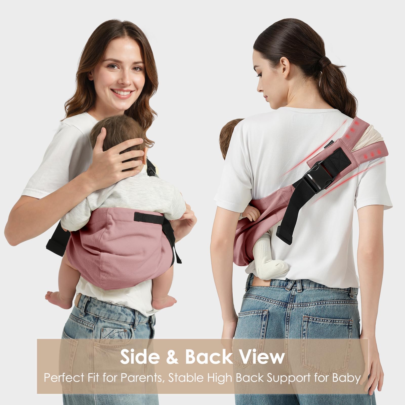 Shiaon baby sling carrier folded compact for easy diaper bag storage on the go.
