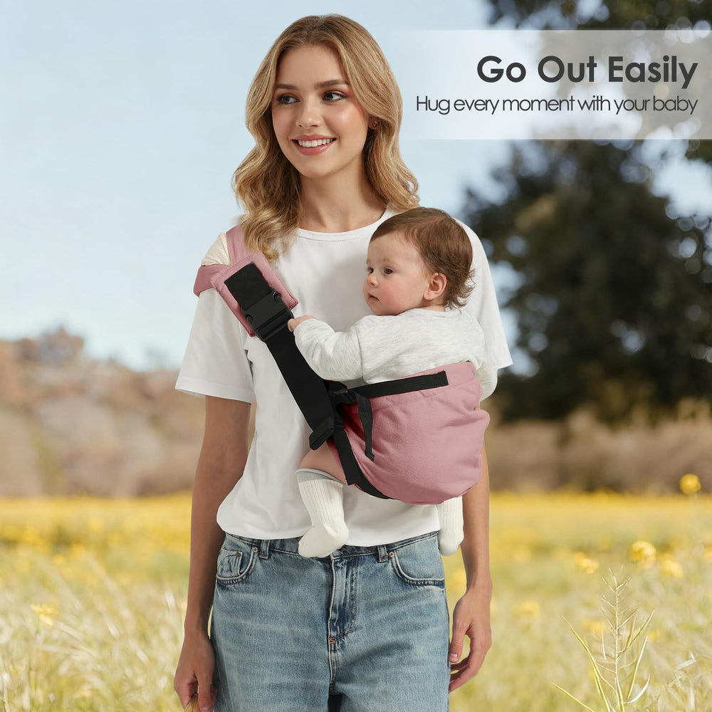 Shiaon baby sling carrier natural cotton material feels breathable and skin-friendly.