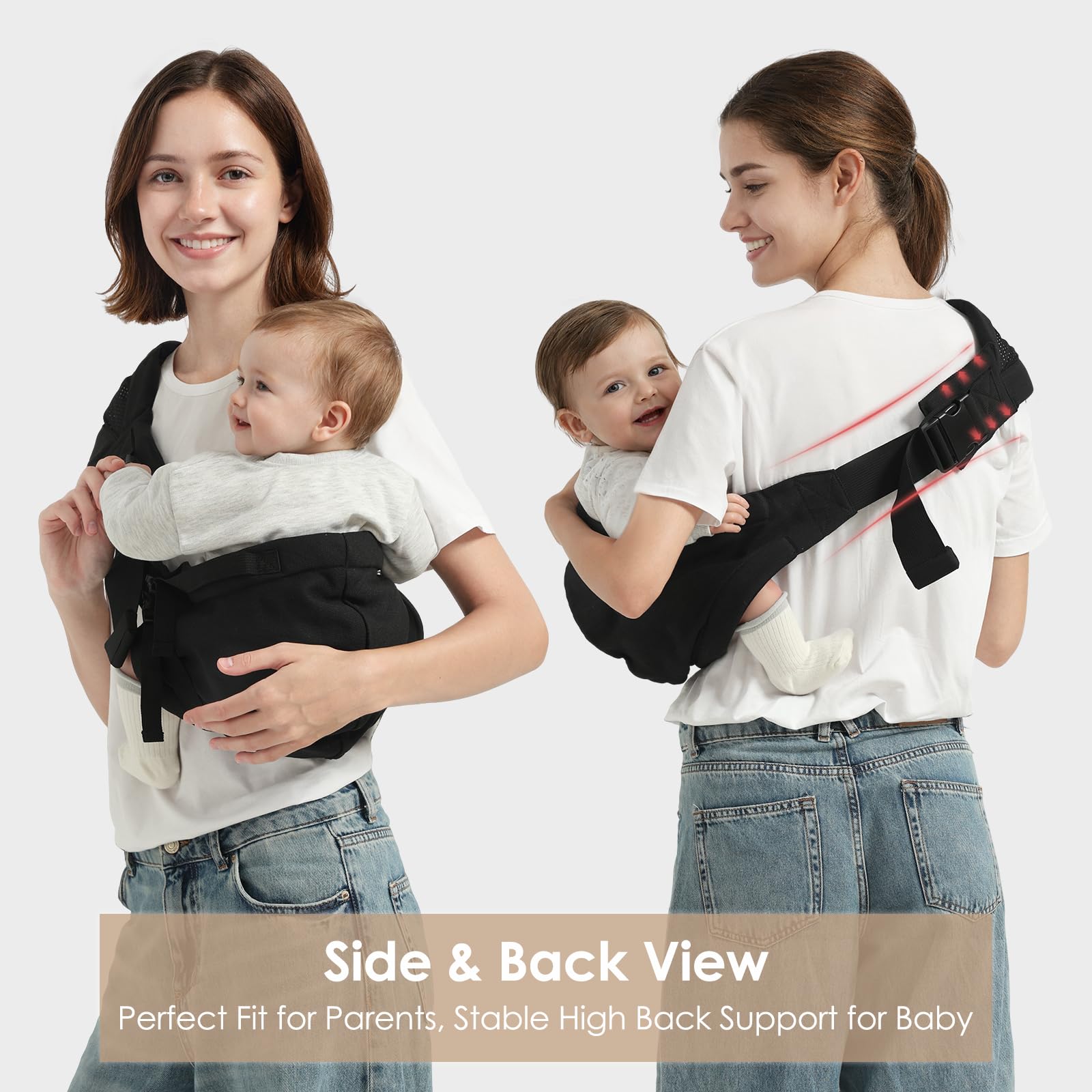 Shiaon baby sling carrier natural cotton breathable skin-friendly material