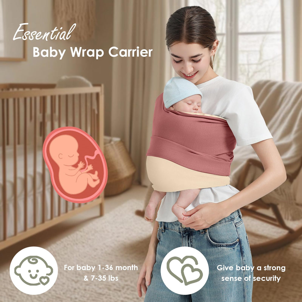 Shiaon baby wrap cream pink seamless quick-wear design aids easy securing.