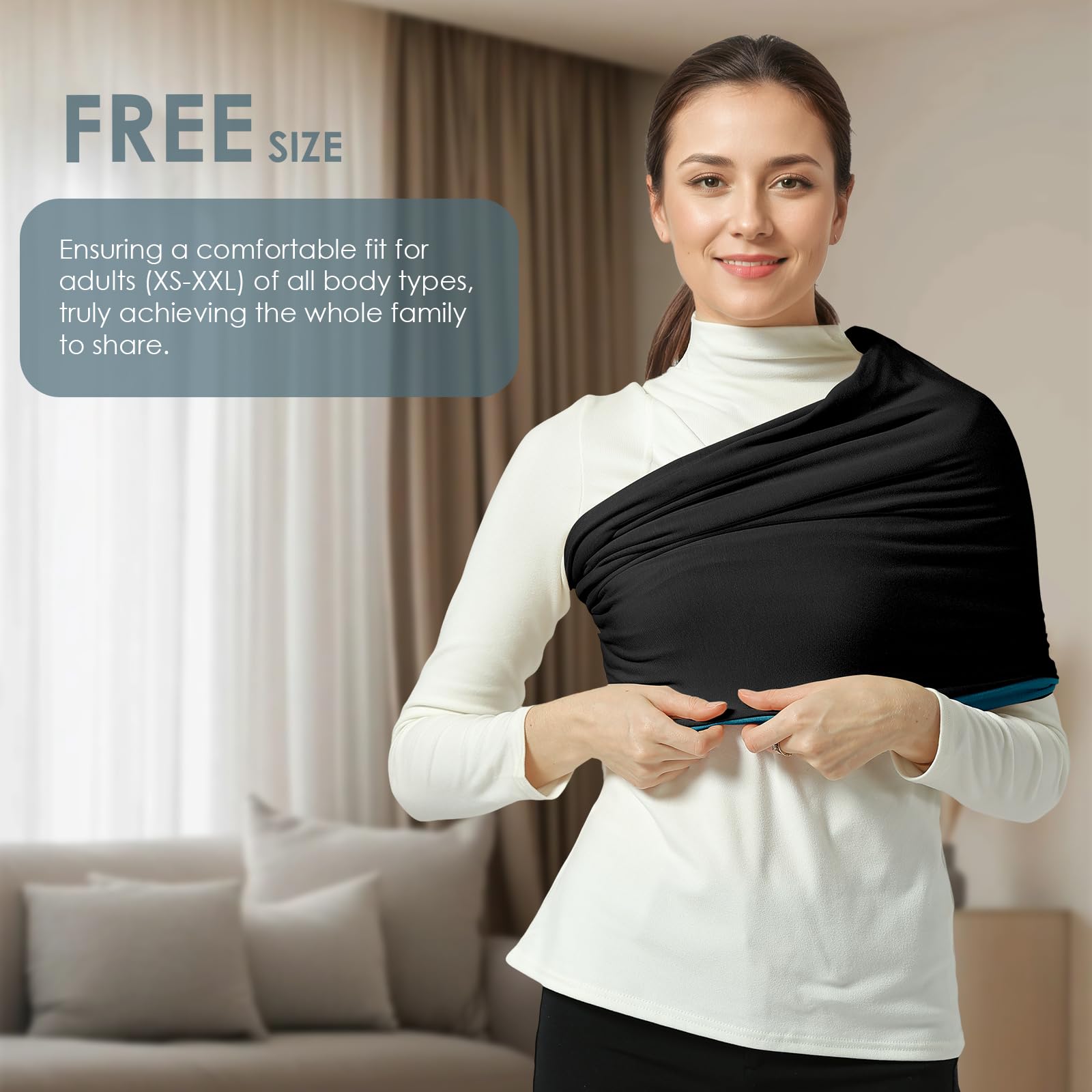 Shiaon baby wrap newborn use case as privacy shield for breastfeeding and travel-ready convenience.