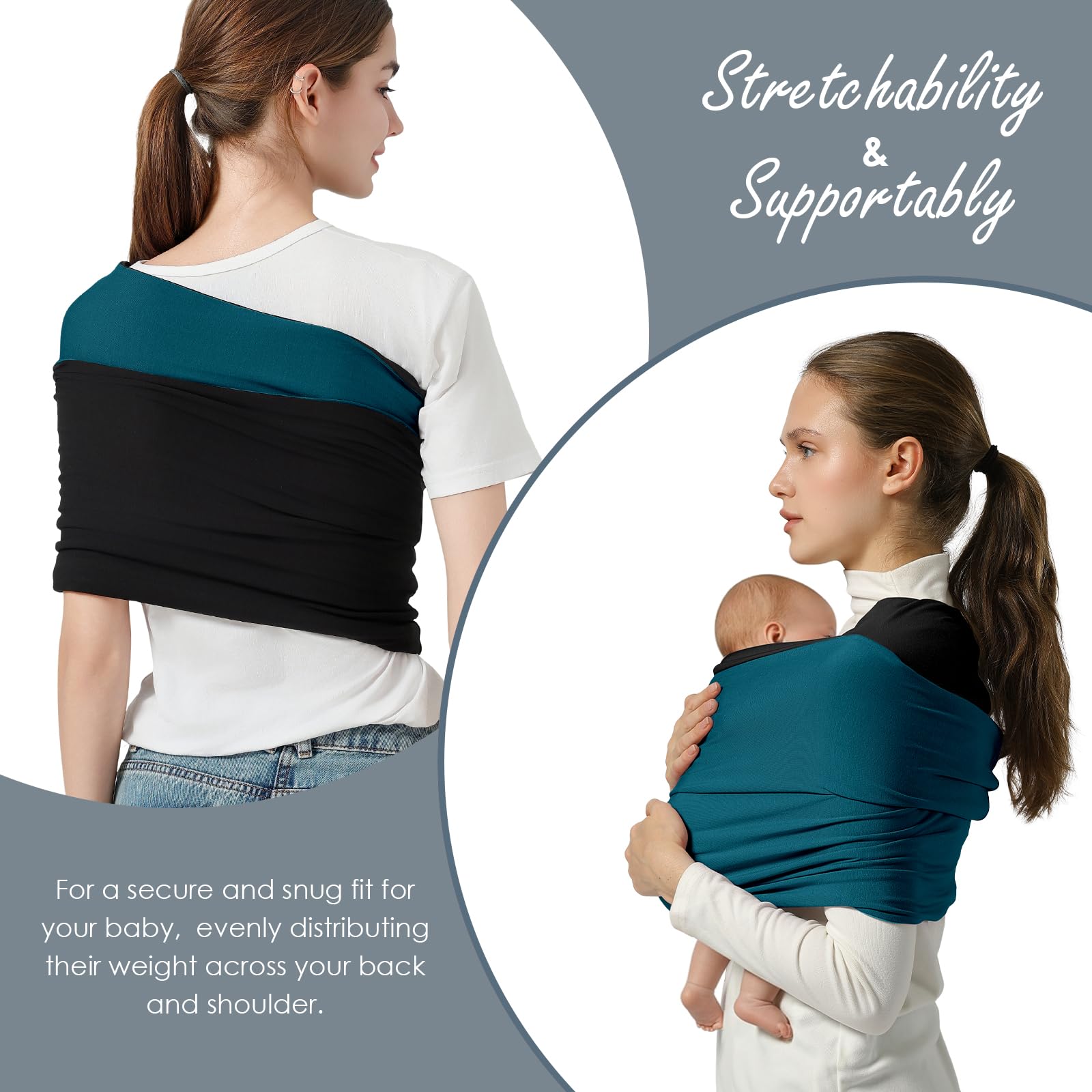 Shiaon baby wrap in a diaper bag illustrates ultra-portable design for on-the-go days.