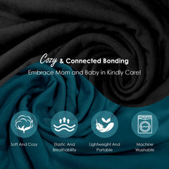 Shiaon baby wrap wearing setup image highlights quick-wear design for secure fit in seconds.